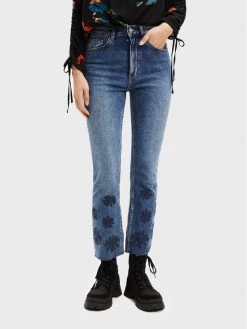 Desigual Γυναίκες Bootcut Τζιν Unicorn 22WWDD51 Μπλε Flare Fit