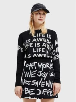 Desigual Γυναίκες Πουλόβερ Bet 22WWJFAB Μαύρο Regular Fit