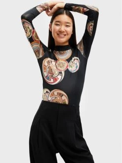 Desigual Γυναίκες Κορμάκια κορμάκι MONSIEUR CHRISTIAN LACROIX 22WWQK10 Μαύρο Slim Fit