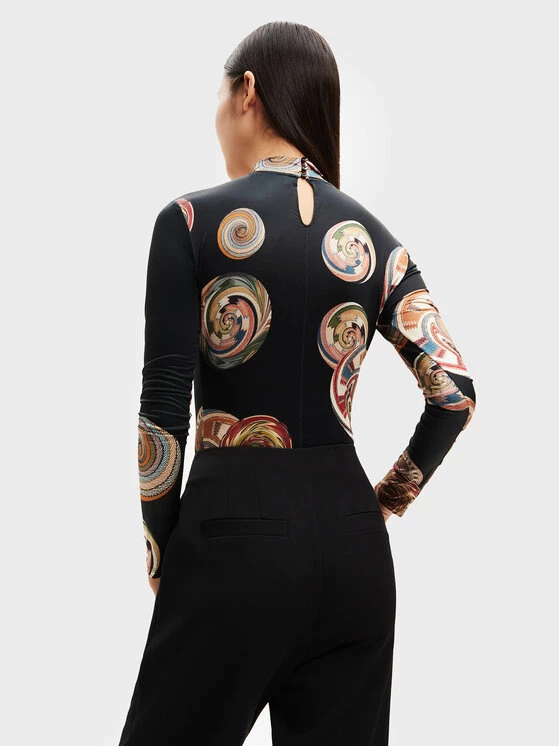 Desigual Γυναίκες Κορμάκια κορμάκι MONSIEUR CHRISTIAN LACROIX 22WWQK10 Μαύρο Slim Fit 5 Desigual Γυναίκες Κορμάκια κορμάκι MONSIEUR CHRISTIAN LACROIX 22WWQK10 Μαύρο Slim Fit - Image 3