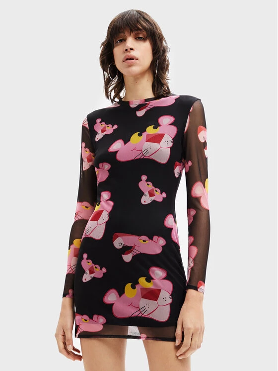 Desigual Γυναίκες Καθημερινά Φορέματα Φόρεμα καθημερινό PINK PANTHER 22WWVK39 Μαύρο Slim Fit 3 Desigual Γυναίκες Καθημερινά Φορέματα Φόρεμα καθημερινό PINK PANTHER 22WWVK39 Μαύρο Slim Fit