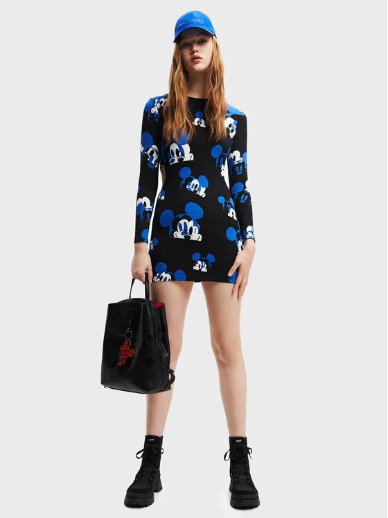 Desigual Γυναίκες Καθημερινά Φορέματα Φόρεμα καθημερινό DISNEY Faces Mickey 22WWVK43 Μαύρο Slim Fit 4 Desigual Γυναίκες Καθημερινά Φορέματα Φόρεμα καθημερινό DISNEY Faces Mickey 22WWVK43 Μαύρο Slim Fit - Image 2