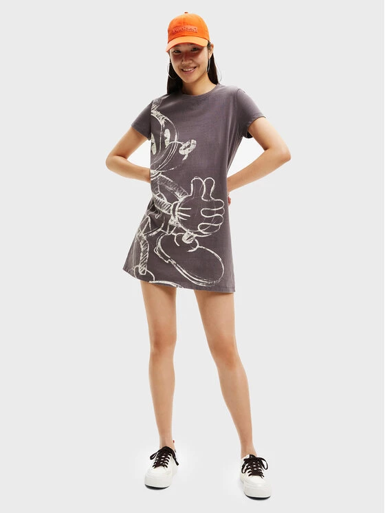 Desigual Γυναίκες Καθημερινά Φορέματα Φόρεμα καθημερινό DISNEY Mickey Hug 22WWVK60 Γκρι Regular Fit 4 Desigual Γυναίκες Καθημερινά Φορέματα Φόρεμα καθημερινό DISNEY Mickey Hug 22WWVK60 Γκρι Regular Fit - Image 2