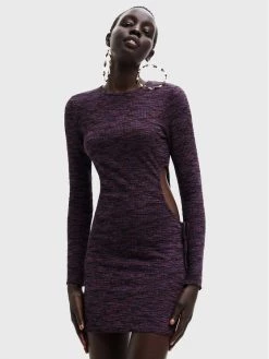 Desigual Γυναίκες Πλεκτά Φορέματα Φόρεμα υφασμάτινο Michigan 22WWVK75 Μωβ Slim Fit