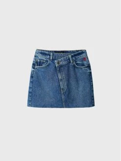 Desigual Γυναίκες Mini Φούστα τζιν Sol 22WWFD02 Μπλε Regular Fit