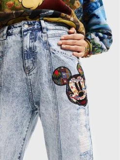 Desigual Γυναίκες Boyfriends Τζιν DISNEY Patch Mickey 22WWDD27 Μπλε Relaxed Fit -Εξοδος Desigual Κατάστημα unnamed file 1131