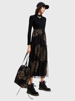 Desigual Γυναίκες Καθημερινά Φορέματα Φόρεμα καθημερινό MONSIEUR CHRISTIAN LACROIX Gloria 22WWVK55 Μαύρο Regular Fit -Εξοδος Desigual Κατάστημα unnamed file 1155