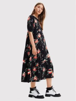 Desigual Γυναίκες Καθημερινά Φορέματα Φόρεμα καθημερινό Florencia 22WWVW60 Μαύρο Relaxed Fit -Εξοδος Desigual Κατάστημα unnamed file 1165