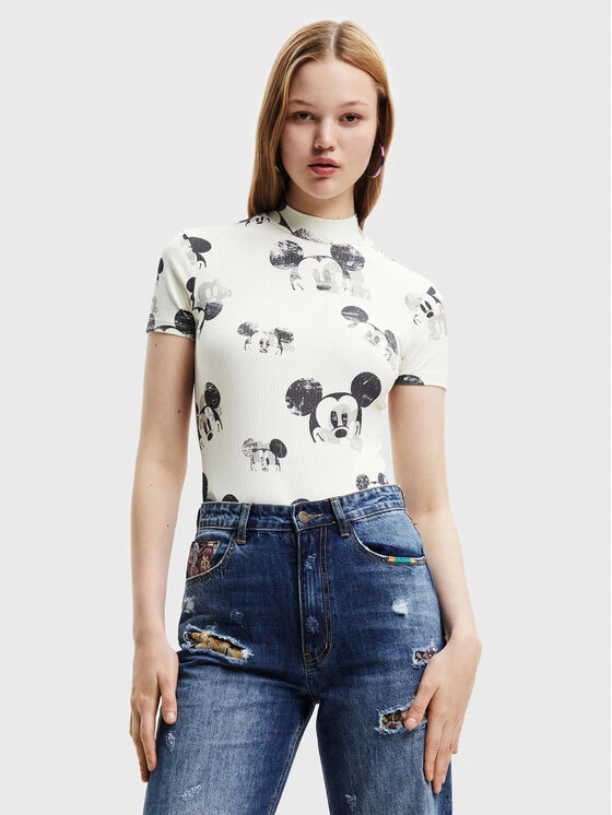 Desigual Γυναίκες Κορμάκια κορμάκι DISNEY Mickey 22WWQK08 Μπεζ Slim Fit 3 Desigual Γυναίκες Κορμάκια κορμάκι DISNEY Mickey 22WWQK08 Μπεζ Slim Fit