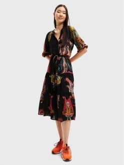 Desigual Γυναίκες Καθημερινά Φορέματα Φόρεμα καθημερινό MONSIEUR CHRISTIAN LACROIX Odyssey 22WWVW29 Μαύρο Regular Fit