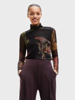 Desigual Γυναίκες Μπλουζάκια Μπλουζάκι MONSIEUR CHRISTIAN LACROIX Friends 22WWTK39 Μαύρο Slim Fit