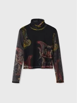 Desigual Γυναίκες Μπλουζάκια Μπλουζάκι MONSIEUR CHRISTIAN LACROIX Friends 22WWTK39 Μαύρο Slim Fit -Εξοδος Desigual Κατάστημα unnamed file 1189