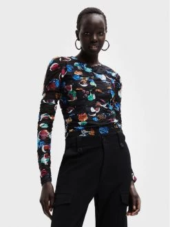 Desigual Γυναίκες Κορμάκια κορμάκι MONSIEUR CHRISTIAN LACROIX 22WWQK24 Μαύρο Slim Fit