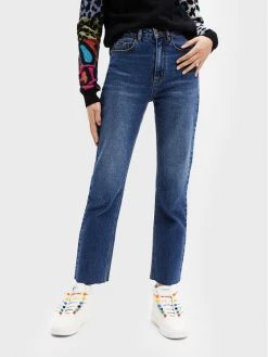 Desigual Γυναίκες Straight Leg Τζιν Kerell 22WWDD26 Σκούρο μπλε Straight Fit