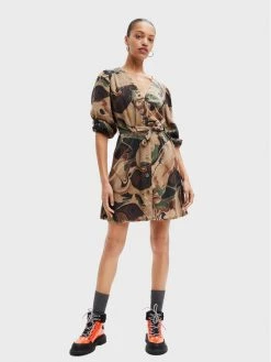 Desigual Γυναίκες Φορέματα σε Στυλ Πουκάμισο & Σεμιζιέ Φόρεμα πουκάμισο Rosa 22WWVW23 Καφέ Regular Fit