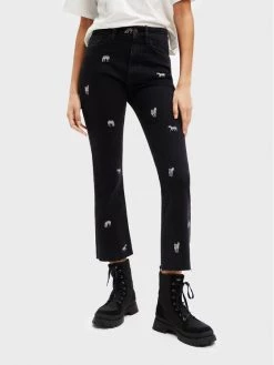 Desigual Γυναίκες Bootcut Τζιν Niscalo 22WWDD13 Μαύρο Cropp Flare Fit