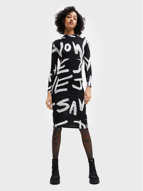 Desigual Γυναίκες Πλεκτά Φορέματα Φόρεμα υφασμάτινο Maya 22WWVK15 Μαύρο Slim Fit 3 Desigual Γυναίκες Πλεκτά Φορέματα Φόρεμα υφασμάτινο Maya 22WWVK15 Μαύρο Slim Fit