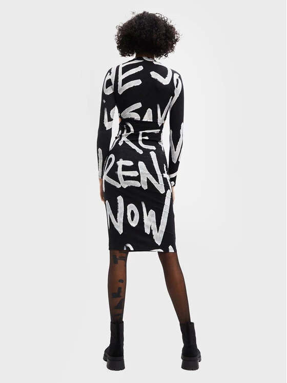 Desigual Γυναίκες Πλεκτά Φορέματα Φόρεμα υφασμάτινο Maya 22WWVK15 Μαύρο Slim Fit 5 Desigual Γυναίκες Πλεκτά Φορέματα Φόρεμα υφασμάτινο Maya 22WWVK15 Μαύρο Slim Fit - Image 3