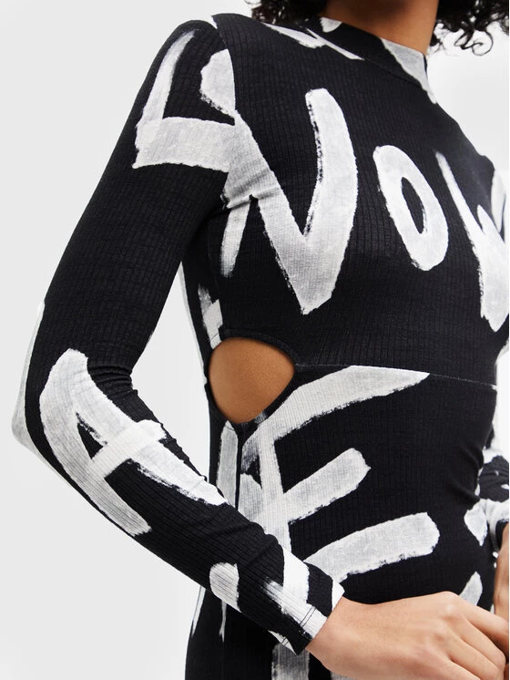 Desigual Γυναίκες Πλεκτά Φορέματα Φόρεμα υφασμάτινο Maya 22WWVK15 Μαύρο Slim Fit 6 Desigual Γυναίκες Πλεκτά Φορέματα Φόρεμα υφασμάτινο Maya 22WWVK15 Μαύρο Slim Fit - Image 4