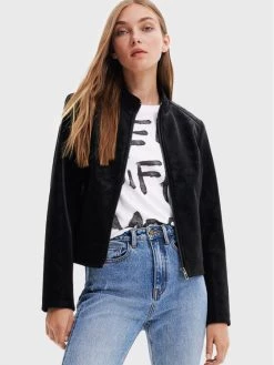 Desigual Γυναίκες Δερμάτινα Μπουφάν Μπουφάν από απομίμηση δέρματος Las Vegas 22WWEW62 Μαύρο Regular Fit