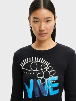 Desigual Γυναίκες Μπλουζάκια Μπλουζάκι Vive 22WWTKA5 Μαύρο Slim Fit -Εξοδος Desigual Κατάστημα unnamed file 1288