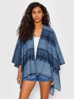 Desigual Γυναίκες Πόντσο Wash Denim Clara 22SAWA16 Μπλε Regular Fit