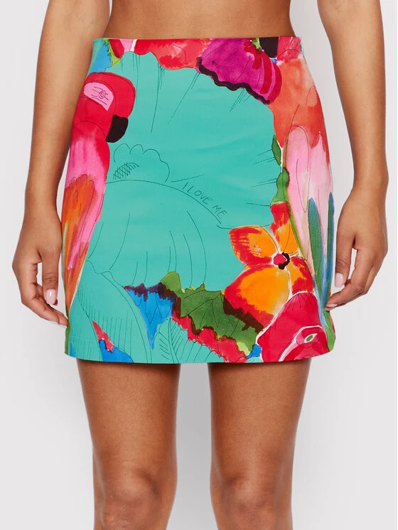 Desigual Γυναίκες Mini Φούστα σε γραμμή Α Rodas 22SWFW13 Πράσινο Regular Fit 3 Desigual Γυναίκες Mini Φούστα σε γραμμή Α Rodas 22SWFW13 Πράσινο Regular Fit