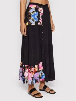 Desigual Γυναίκες Φούστα Maxi MONSIEUR CHRISTIAN LACROIX Le Mans 22SWFW10 Μαύρο Relaxed Fit