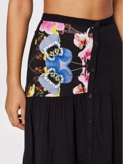 Desigual Γυναίκες Φούστα Maxi MONSIEUR CHRISTIAN LACROIX Le Mans 22SWFW10 Μαύρο Relaxed Fit -Εξοδος Desigual Κατάστημα unnamed file 1369