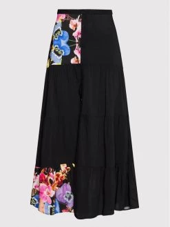 Desigual Γυναίκες Φούστα Maxi MONSIEUR CHRISTIAN LACROIX Le Mans 22SWFW10 Μαύρο Relaxed Fit -Εξοδος Desigual Κατάστημα unnamed file 1370