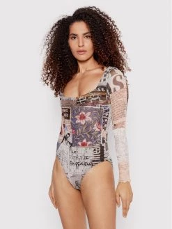 Desigual Γυναίκες Κορμάκια Body Any News 22SWTKB1 Έγχρωμο Slim Fit