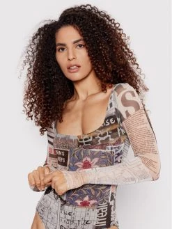 Desigual Γυναίκες Κορμάκια Body Any News 22SWTKB1 Έγχρωμο Slim Fit -Εξοδος Desigual Κατάστημα unnamed file 1374