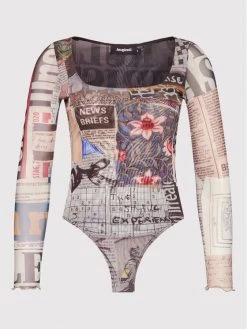 Desigual Γυναίκες Κορμάκια Body Any News 22SWTKB1 Έγχρωμο Slim Fit -Εξοδος Desigual Κατάστημα unnamed file 1375