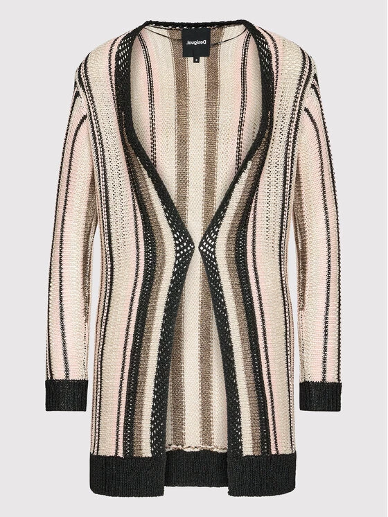 Desigual Γυναίκες Ζακέτες Ζακέτα Cami 22SWJF13 Μαύρο Relaxed Fit Μπεζ 7 Desigual Γυναίκες Ζακέτες Ζακέτα Cami 22SWJF13 Μαύρο Relaxed Fit Μπεζ - Image 5