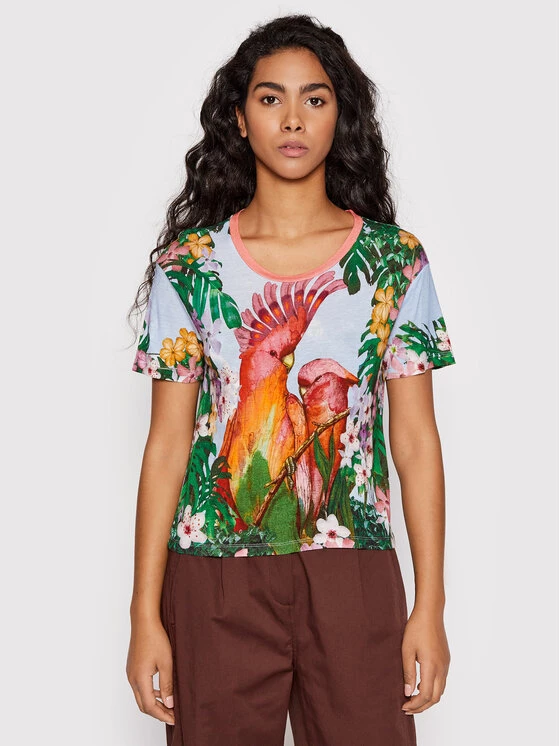 Desigual Γυναίκες T-shirts T-Shirt Parrot 22SWTKAX Έγχρωμο Regular Fit 3 Desigual Γυναίκες T-shirts T-Shirt Parrot 22SWTKAX Έγχρωμο Regular Fit