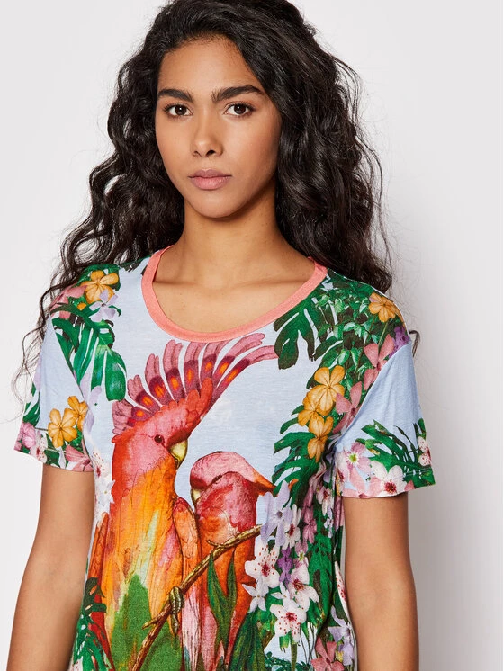 Desigual Γυναίκες T-shirts T-Shirt Parrot 22SWTKAX Έγχρωμο Regular Fit 6 Desigual Γυναίκες T-shirts T-Shirt Parrot 22SWTKAX Έγχρωμο Regular Fit - Image 4