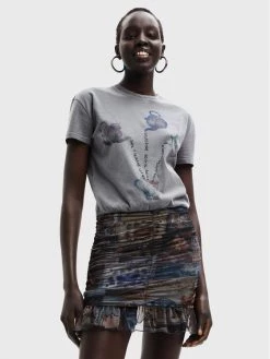 Desigual Γυναίκες Καθημερινά Φορέματα Φόρεμα καθημερινό 22WWVK68 Γκρι Regular Fit