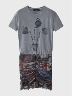 Desigual Γυναίκες Καθημερινά Φορέματα Φόρεμα καθημερινό 22WWVK68 Γκρι Regular Fit -Εξοδος Desigual Κατάστημα unnamed file 163