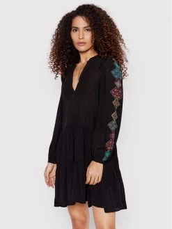 Desigual Γυναίκες Καθημερινά Φορέματα Φόρεμα καθημερινό Calendula 22SWVW72 Μαύρο Regular Fit