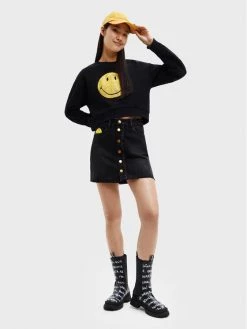 Desigual Γυναίκες Μπλούζες Μπλούζα SMILEY 22WWSK35 Μαύρο Relaxed Fit -Εξοδος Desigual Κατάστημα unnamed file 165