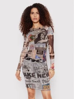 Desigual Γυναίκες Καθημερινά Φορέματα Φόρεμα καθημερινό Breaking News 22SWVK49 Έγχρωμο Slim Fit