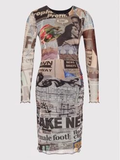 Desigual Γυναίκες Καθημερινά Φορέματα Φόρεμα καθημερινό Breaking News 22SWVK49 Έγχρωμο Slim Fit -Εξοδος Desigual Κατάστημα unnamed file 1662