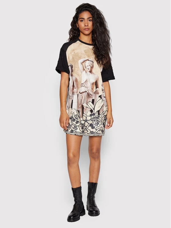 Desigual Γυναίκες Καθημερινά Φορέματα Φόρεμα καθημερινό Atenas 22SWVK28 Μαύρο Oversize 4 Desigual Γυναίκες Καθημερινά Φορέματα Φόρεμα καθημερινό Atenas 22SWVK28 Μαύρο Oversize - Image 2