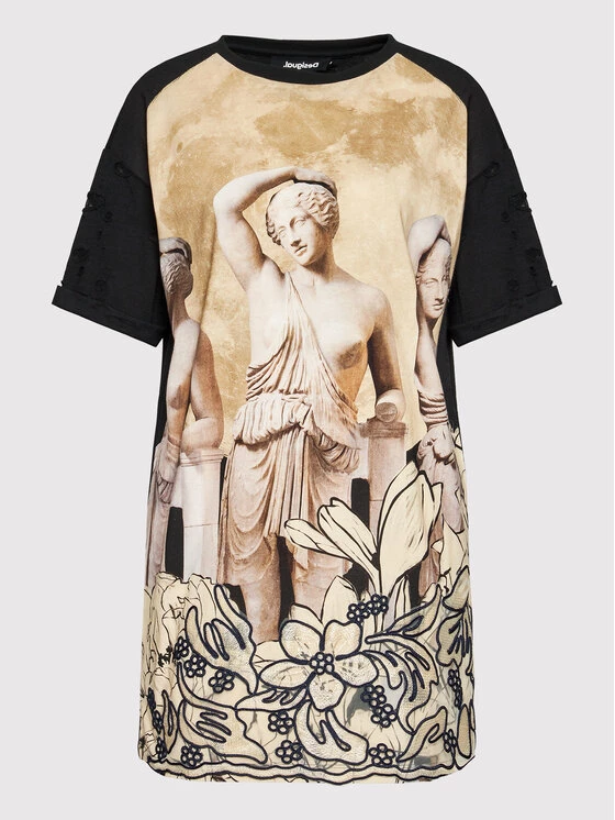 Desigual Γυναίκες Καθημερινά Φορέματα Φόρεμα καθημερινό Atenas 22SWVK28 Μαύρο Oversize 7 Desigual Γυναίκες Καθημερινά Φορέματα Φόρεμα καθημερινό Atenas 22SWVK28 Μαύρο Oversize - Image 5