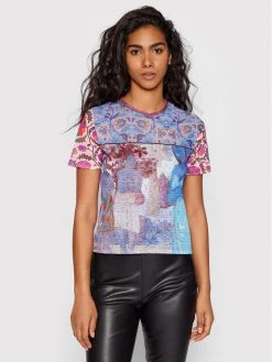 Desigual Γυναίκες T-shirts T-Shirt Orana 22SWTKAG Μωβ Slim Fit