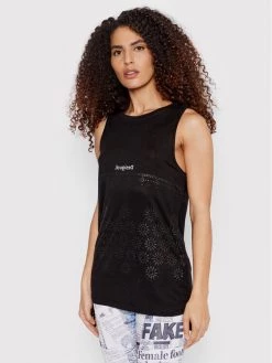 Desigual Γυναίκες Tops Τοπ Tulum 22SWTK74 Μαύρο Regular Fit