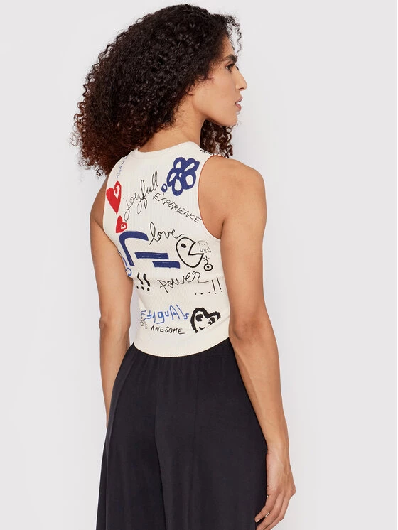 Desigual Γυναίκες Tops Τοπ Leah 22SWTKAZ Μπεζ Slim Fit 5 Desigual Γυναίκες Tops Τοπ Leah 22SWTKAZ Μπεζ Slim Fit - Image 3