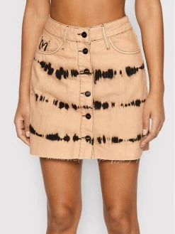 Desigual Γυναίκες Mini Φούστα τζιν Tie-Dye 22SWFD08 Μπεζ Regular Fit