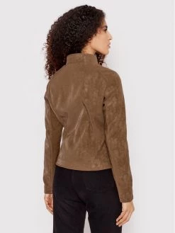 Desigual Γυναίκες Δερμάτινα Μπουφάν Μπουφάν από απομίμηση δέρματος Mar 22SWEW30 Καφέ Regular Fit -Εξοδος Desigual Κατάστημα unnamed file 1851