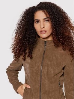 Desigual Γυναίκες Δερμάτινα Μπουφάν Μπουφάν από απομίμηση δέρματος Mar 22SWEW30 Καφέ Regular Fit -Εξοδος Desigual Κατάστημα unnamed file 1852